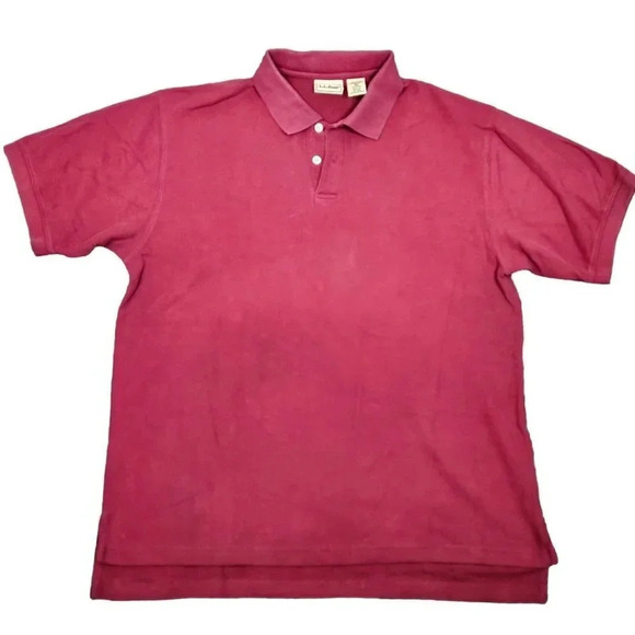 LL Bean Polo Shirt Men's XLarge Short Sleeve Brick Red Vintage Tag - Picture 1 of 9